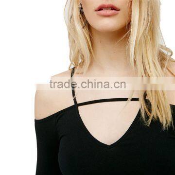 2017 OEM Cool Next-to-skin Fit Stretchy Layering Black Fitted Blouse photo-2