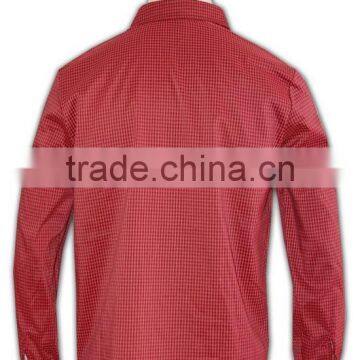 100% Cotton Design China Made Black Brim Mens Maroon Color Cotton Shirt photo-3