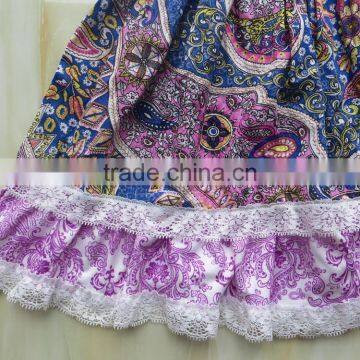Wholesale Cotton Baby 3 Pieces Spring Outfits Baby Girls Dress &Ruffle Pants Sets & Flower Headband QL-27 photo-3