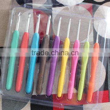 High quality 9PCS TPR aluminum crochet kits/Knitting Needles