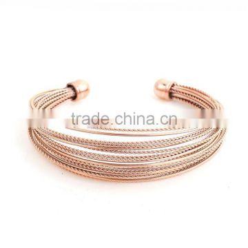 304 Stainless Steel Open Cuff Bangles Bracelets Rose Gold