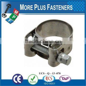 Made in Taiwan Stainless Steel strong stainless steel hose clampsthin hose clamp T bolt hose clamp