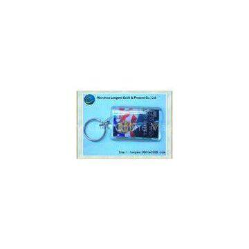 Advertising Customized rectangle shaped acrylic key chain / PVC Keychain