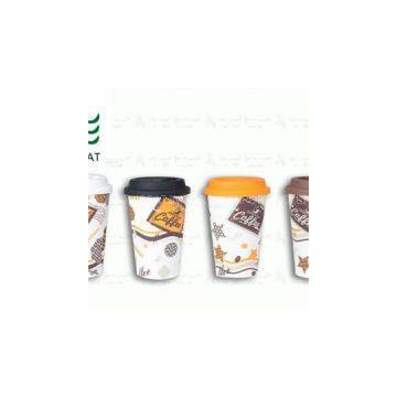 Custom Ceramic Coffee Mug With Silicone Lid
