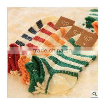 New Tip Top Promotion Fashion Multi-Color Princess Forest color Gothic Cotton Chain Tied Cute Stripe Line Women Socks