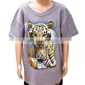 Zhejiang Yiwu Printing Factory 100% cotton Animal printing 3d t-shirt tiger kid shirt