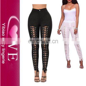 Unique Stylish Punk Rock Straps Stretch Footless Leggings