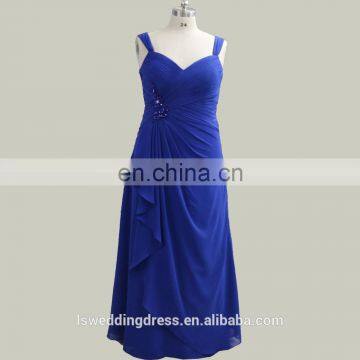 RP0044 Real Sample Dress Half Sleeve Jacket Ruched Top Beaded Floor Length Long Blue Evening Dresses Chiffon Evening Gowns