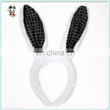 Easter Party Black Sequin Fur Rabbit Bunny Ears Headbands HPC-0774