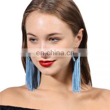 Punk Tassel Statement Chain Earring Colorful Fur Ball Dangle Stud Earring photo-5