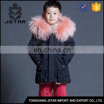 Top quality cheap kids winter fur boys parka coats