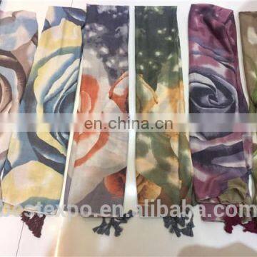 Girls Beautiful Flower Scarf Cotton Jacquard Wedding Shawl New Style Hijab photo-6