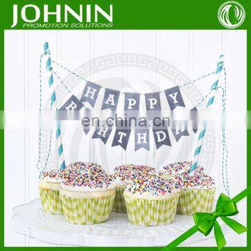 decoration banner polyester custom fabric cake bunting for display