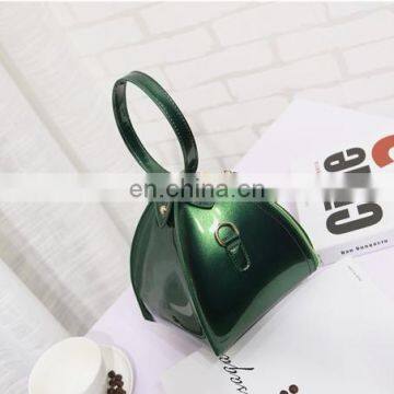 Creative Design Fashion Bright PU Leather Triangle Shoulder Bag Casual Daypack Bags photo-4