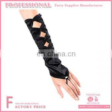 Elbow Length Fingerless Satin Bridal Gloves