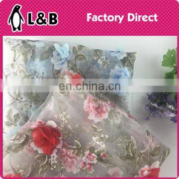 wholesale new popular 3D flower print organza fabric