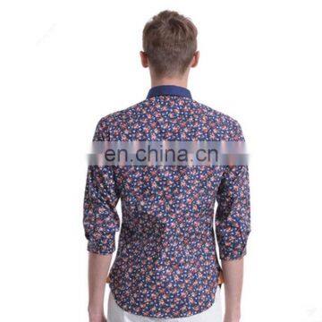 T-MSS540 Button Down Fashionable Floral Full Printed Mens Shirt photo-3