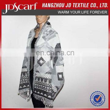 Heavy weight scarf,geometric jarquard wrap scarf TDV-004 for lady,fashion and slap-up scarf