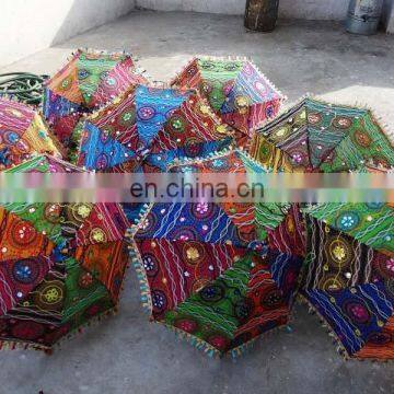 Traditional Cotton Sun Umbrellas Indian Vintage Embroidered