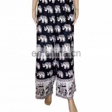 Indian Elephant Designer Animal Print White Black Baggy Boho Hippie Palazzo Unisex Trouser Yoga palazzo Harem Pants Baggy pants