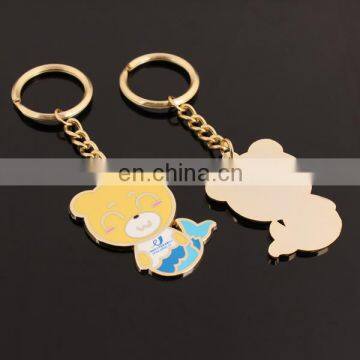 cute cartoon bear shape metal keychain