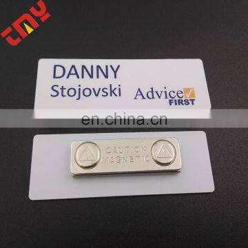 custom hot sale hard plastic name badge with lapel pin