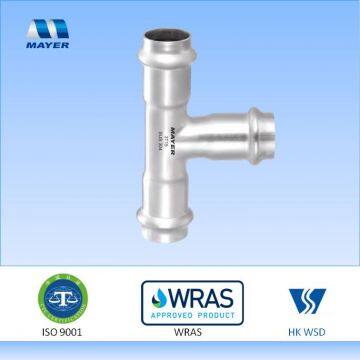 Stainless Steel Tee V Profile Press Fitting WRAS Aprpoved