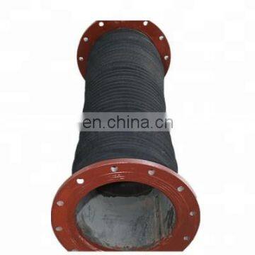 China's manufacturing engineering special durable large diameter suction and discharge rubber hose low pressure end with flange