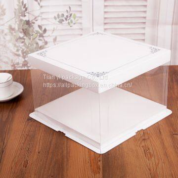 China square Cake Box With Handle
