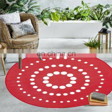 Black And White 7x7' Round Reversible Polypropylene Outdoor Rug Patio/Deck Camper Beach Mat/Reversible Picnic Carpet RV Mats photo-5