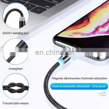 Flowing Light Led Magnetic Charging Cable Micro Usb Type C Magnet Usb Cable Streamer Phone Charger Cable For Iphone photo-4