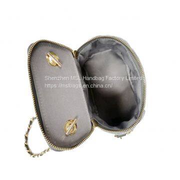 Low MOQ Fashion Designer Quilt Bag Soft Velvet Pear Studs Top Zipper Hot Sell Chain Shoulder Crossbody for Women 2020 Handbag photo-3