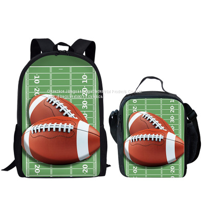 Cartoon Ball Game Pattern Schoolbags Student Backpack Set Unisex OEM Customized Logo photo-3