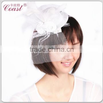 white decorative mini veil top hats wholesale