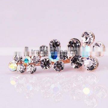 2015 new model three pieces diferent size crystal flower fashion hair barrete clip wholesale