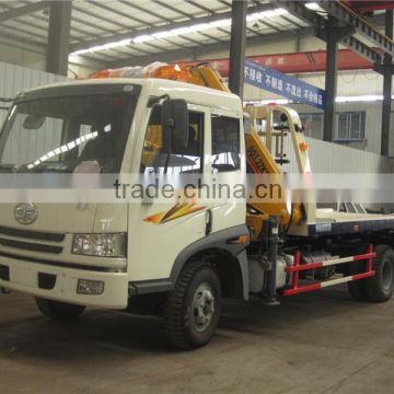 FAW Sliding Platform Recovery Truck With Crane