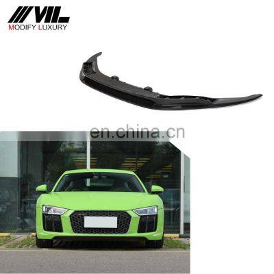 Modify Luxury Dry Carbon Fiber Front Lip for Audi R8 V10 2-Door Coupe Convertible 2016-2018