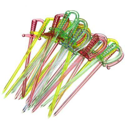 Plastic Sword Food Pick in One Random Color cupcake toppers decoration supplies sword toothpicks