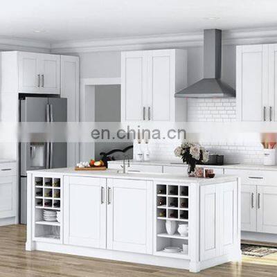 Luxury Granite Marble Top White Shaker Wood Kitchen Cabinet