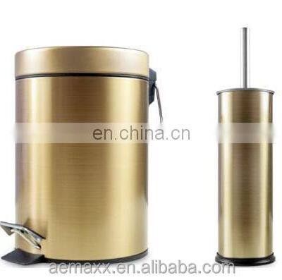 Luxury 3L 5L 12L Fingerprint Proof Stainless Steel Rose Gold Color Coded Foot Pedal Slow Closed Dustbin photo-4