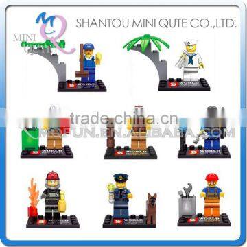 Mini Qute Senye 8pcs/set city series worker police engineer building block action figures educational toy NO.SY 263