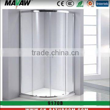 cheap and durable tempered safety glass curved sliding shower enclosure/shower cabin/room MV-9170B with CE certificate