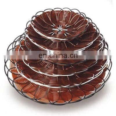 High quality food grade washable PP plastic food bread woven basket fruit basket