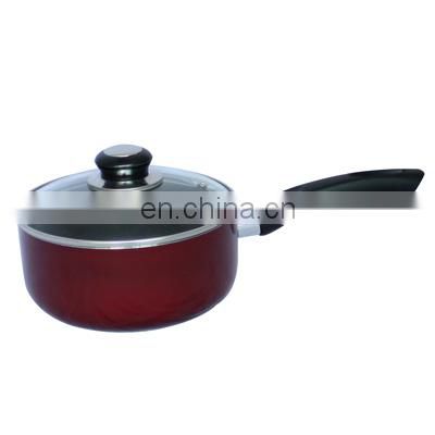 OEM flat bottom stainless steel single handle saucepan