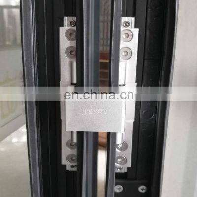 Factory Wholesale Price Aluminum Frame Glass Door Accordion Black Aluminum Bi-folding Type Folding Door With Modern Design photo-3
