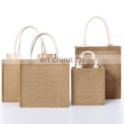 High Quality Sublimation Anime Blank Tote Bag Personalized White and Beige Jute Tote Bag for Wedding photo-3