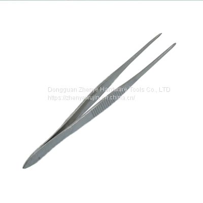 Industrial tweezers Swiss high elastic antimagnetic acid proof stainless steel curved point precision 10cm tweezers