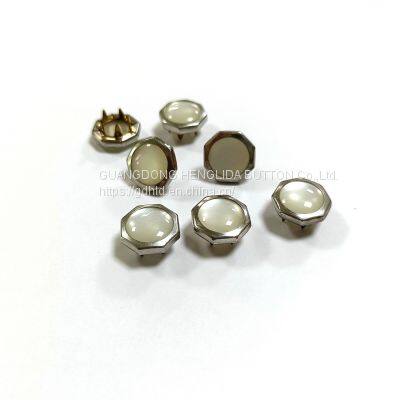 HLD factory wholesale color BRASS&SS 16L 18L pearl Prong snap button for clothes