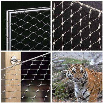 High-altitude anti-falling net, stainless steel rope tile anti-falling net
