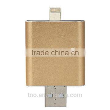 New products for 2015 retangle golden OTG usb stick 32gb64gb for Iphone